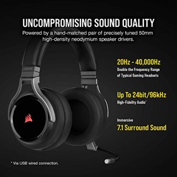 Corsair Virtuoso RGB Wireless Gaming Headset 7.1 Surround Sound