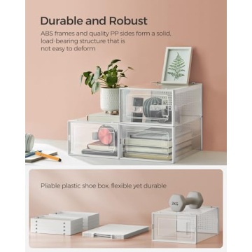 SONGMICS Transparent Shoe Boxes - Pack of 18 - Stylish Storage Solution