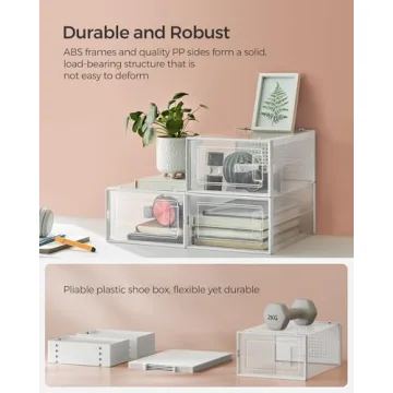 SONGMICS Transparent Shoe Boxes - Pack of 18 - Stylish Storage Solution