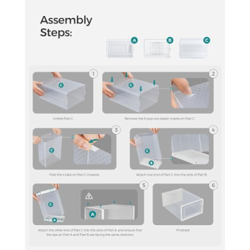 SONGMICS Transparent Shoe Boxes - Pack of 18 - Stylish Storage Solution