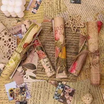 300PCS Vintage Scrapbooking Supplies Scrapbook Paper Journaling Kit Aesthetic Decorative Craft DIY Stickers Kits for Bullet Journaling, Junk Journal, Retro Crafts(Vintage)