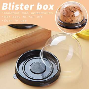 MR.FOAM Mini Cupcake Containers - 50 Pack - Versatile & Clear