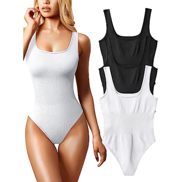 OQQ Women’s 3 Piece Sexy Ribbed Bodysuits for Every Occasion