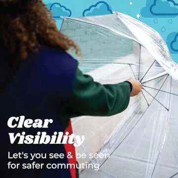 totes Clear Bubble Umbrella with Dome Canopy, Lightweight Design, Wind and Rain Protection, Dots, Adults-51