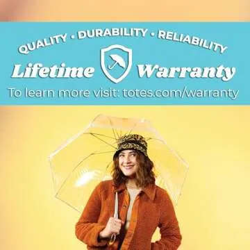 totes Clear Bubble Umbrella with Dome Canopy, Lightweight Design, Wind and Rain Protection, Dots, Adults-51