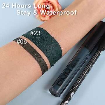 evpct 2Pcs Matte Dark Green Lipstick and Lip Liner Gloss Makeup Set DNM matt Matte Liquid Lipstick Long Lasting Set 24H and with Lip Liner 23#