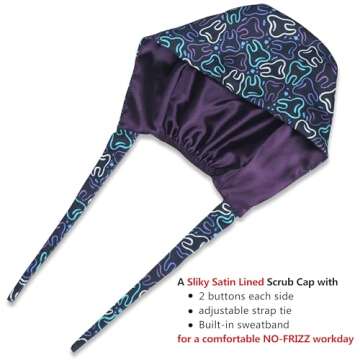 ABAMERICA Working Caps with Button and Sweatband, Adjustable Working Hats for Women Men, One Size (Tie Back or Toggle)