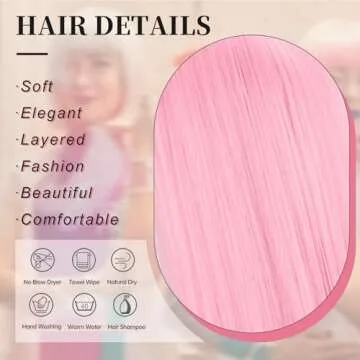 Pink Bob Wig with Bangs - Ideal for Parties and Daily Use