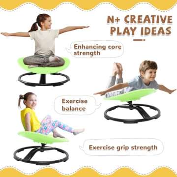 Zhenx Spinning Chair for Kids, Autism Kids Swivel Chair, Kids Sensory Chair, Spinning Chair for Autistic Kids & ADHD Children, Sit and Spin Training Body Coordination (Green)