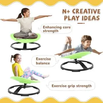 Zhenx Spinning Chair for Kids, Autism Kids Swivel Chair, Kids Sensory Chair, Spinning Chair for Autistic Kids & ADHD Children, Sit and Spin Training Body Coordination (Green)