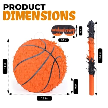 Birchio Basketball Piñata Bundle with Bat and Blindfold