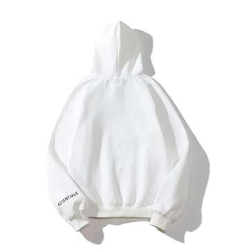 Medbyliv Men's Hip Hop Hoodie Letter Hoodies Casual Sweatshirt Pullover Sportswear Tracksuit With Pocket White