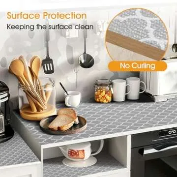 Shinlendid Non-Adhesive Shelf Liner, Strong Grip & Durable