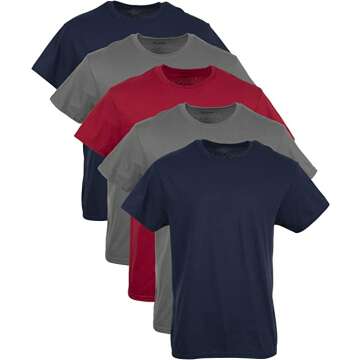 Gildan Multipack Charcoal & Cardinal Assorted T-Shirts – Soft, Durable & Stylish