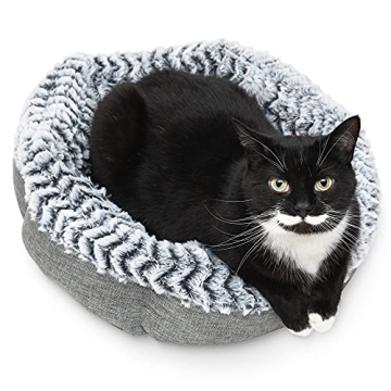 Pet Craft Supply Soho Round Cat Bed For Indoor Cats, Ultra Soft Plush, Memory Foam, Machine Washable...