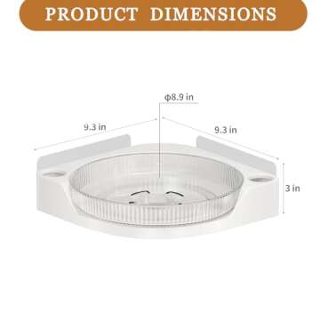 DOADW Shower Caddy Corner - 360° Rotating Lazy Susan Shower Organizer Corner Bathroom Organizer with 2 Hole Rack - Wall Mounted Shower Shelves for Bathroom, Shower, Dorm