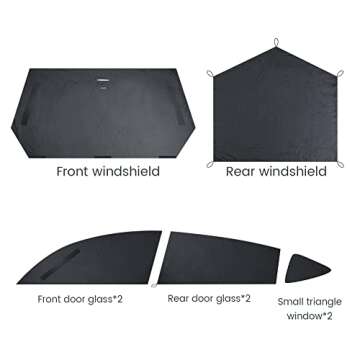 Havnby Tesla Model Y Curtains Car Privacy Windshield Sun Shade for Camping Foldable Auto Accessories UV and Sun Protection 8-Piece