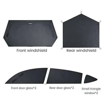 Havnby Tesla Model Y Curtains Car Privacy Windshield Sun Shade for Camping Foldable Auto Accessories UV and Sun Protection 8-Piece