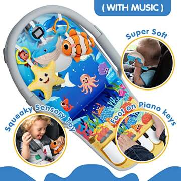 Adjustable Baby Car Seat Toys with Musical Piano