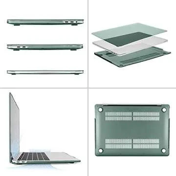 MOSISO Compatible with MacBook Pro 13 inch Case M2 2025, 2024, 2023, 2022-2016 A2338 M1 A2251 A2289 A2159 A1989 A1708 A1706, Plastic Hard Shell&Keyboard Cover&Screen Film&Storage Bag, Midnight Green