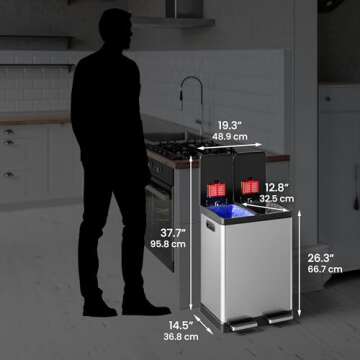 iTouchless SoftStep 16 Gallon Trash Can & Recycle Bin