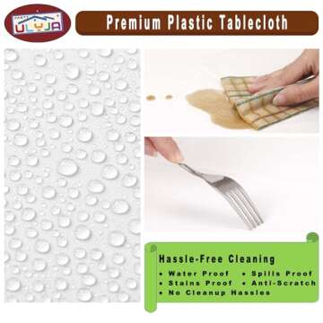 PARTY ULYJA Red & White Gingham Checkered Tablecloths Plastic 3-Pack Premium 54 Inches x 108 Inches Disposable Table Covers Decorative Table Cloths for Rectangle Tables