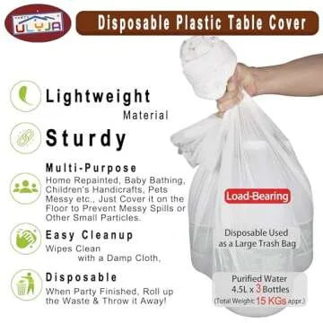 PARTY ULYJA Red & White Gingham Checkered Tablecloths Plastic 3-Pack Premium 54 Inches x 108 Inches Disposable Table Covers Decorative Table Cloths for Rectangle Tables