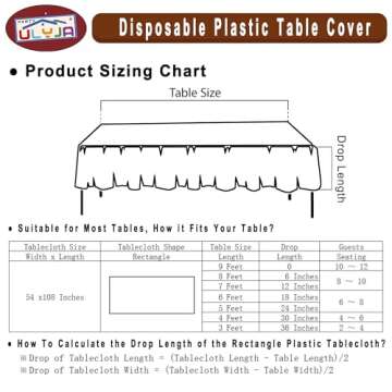 PARTY ULYJA Red & White Gingham Checkered Tablecloths Plastic 3-Pack Premium 54 Inches x 108 Inches Disposable Table Covers Decorative Table Cloths for Rectangle Tables