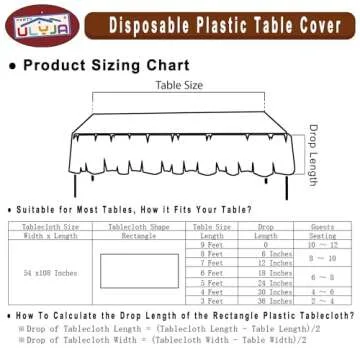 PARTY ULYJA Red & White Gingham Checkered Tablecloths Plastic 3-Pack Premium 54 Inches x 108 Inches Disposable Table Covers Decorative Table Cloths for Rectangle Tables