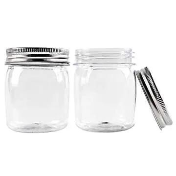 Novelinks 8 Oz Clear Plastic Jars - 24 Pack BPA Free Storage