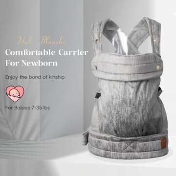 ·NEST BLANCHE· Baby Carrier for Newborn to Toddler, 7-35 lbs Weight Capacity, Ergonomic Backpack D...