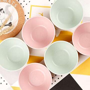 shopwithgreen Unbreakable Wheat Straw Plastic Kids Bowls - 16 OZ Lightweight Sturdy Bowls for Baby Children Toddler - Microwave and Dishwasher Safe