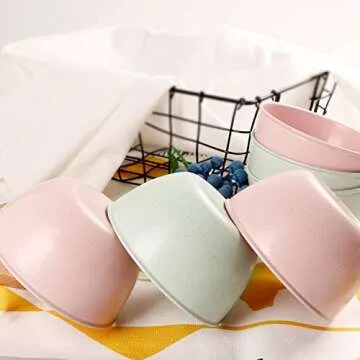 shopwithgreen Unbreakable Wheat Straw Plastic Kids Bowls - 16 OZ Lightweight Sturdy Bowls for Baby Children Toddler - Microwave and Dishwasher Safe