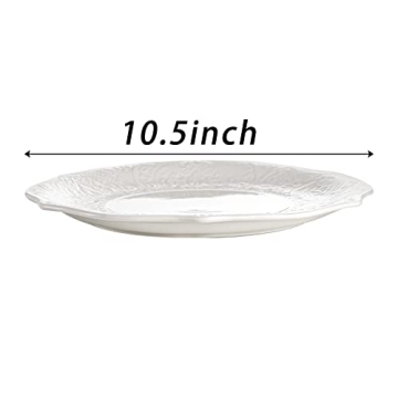 SOUJOY Set of 6 Elegant Porcelain Dinner Plates - Timeless Design