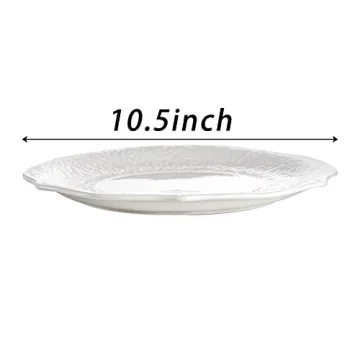 SOUJOY Set of 6 Elegant Porcelain Dinner Plates - Timeless Design