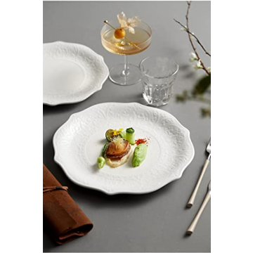 SOUJOY Set of 6 Elegant Porcelain Dinner Plates - Timeless Design