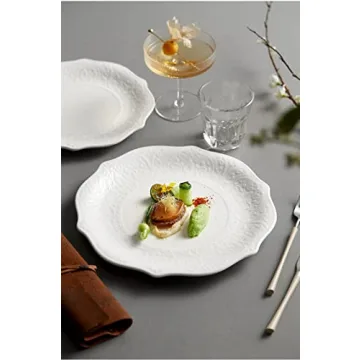 SOUJOY Set of 6 Elegant Porcelain Dinner Plates - Timeless Design
