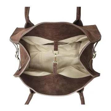 Trendy Suede Large Tote Bag for Women - Stylish Handbag