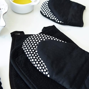 Ritz Terry Pocket Mitt & Hot Pad Set - 100% Cotton Heat Resistant