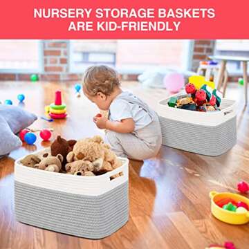 DOFASAYI Cotton Rope Storage Baskets 3-Pack - Eco-Friendly Organizer
