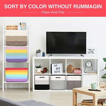 DOFASAYI Cotton Rope Storage Baskets 3-Pack - Eco-Friendly Organizer