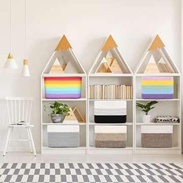 DOFASAYI Cotton Rope Storage Baskets 3-Pack - Eco-Friendly Organizer