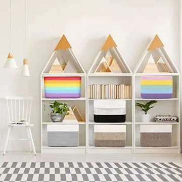 DOFASAYI Cotton Rope Storage Baskets 3-Pack - Eco-Friendly Organizer