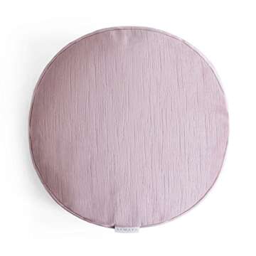 SAMAYA Meditation Cushion | Floor Pillow Zafu | Buckwheat Millet Filling | Designer Home | Made in USA (Velvet Blush)