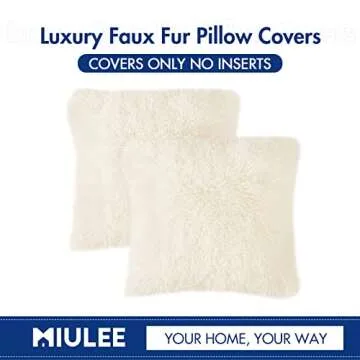 MIULEE Luxury Faux Fur Pillow Covers - Cozy 16x16 Inch Set