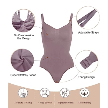 SHAPERX Tummy Control Bodysuit Comfortable Shapewear