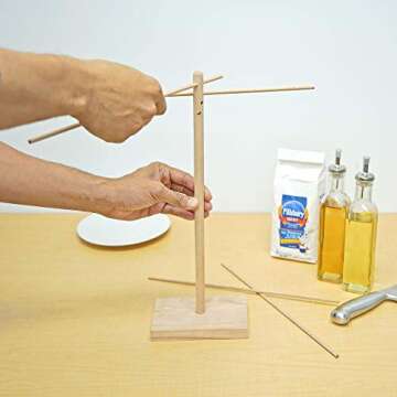 Southern Homewares Wooden Pasta Drying Rack - Collapsible Pasta Rack, Pasta Dryer, Hanging Rack for Pasta Machine, Pasta Maker Kitchen Gifts