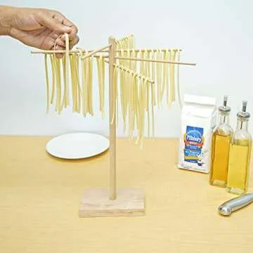 Southern Homewares Wooden Pasta Drying Rack - Collapsible Pasta Rack, Pasta Dryer, Hanging Rack for Pasta Machine, Pasta Maker Kitchen Gifts