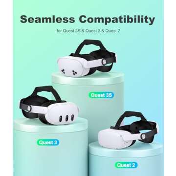 NinjajoyOX Head Strap for Meta Quest 3S/Quest 3/Quest 2, Adjustable Elite Strap Replacement for Enha...