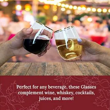 Reli Gold-Rim Disposable Wine Glasses 20 Pack